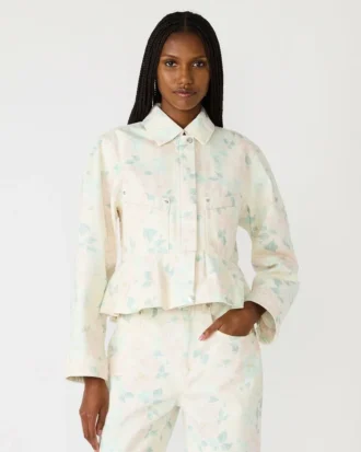 Giacca floreale Sloan Beige pesca