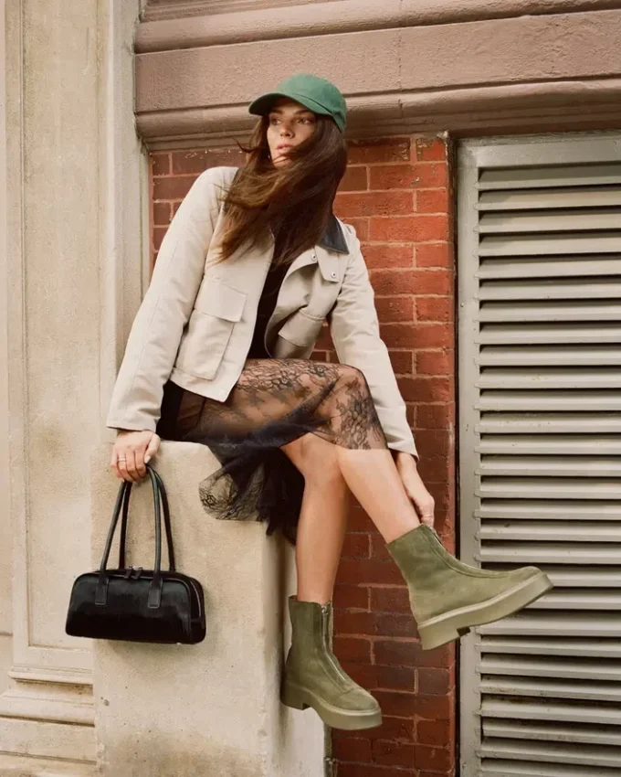 Pelle scamosciata Jones Olive