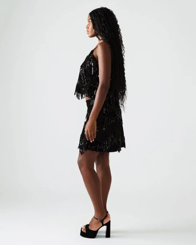 Gonna con paillettes Cindi nera