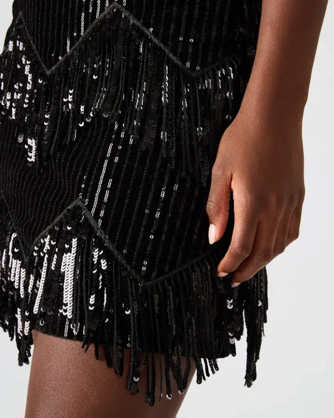 Gonna con paillettes Cindi nera