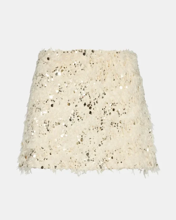 Gonna con piume Cindi Avorio