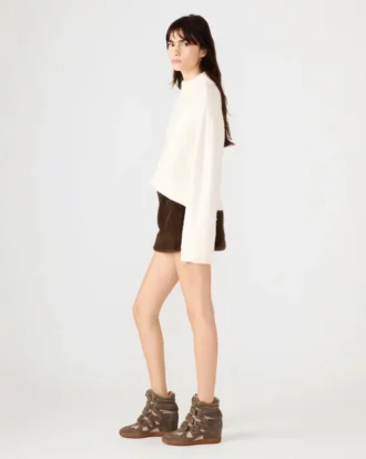 Gonna in pelliccia sintetica Aviva, color espresso scuro