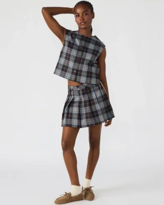 Gonna Margo a quadri marroni