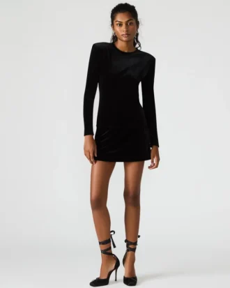 Gonna-pantaloncino in velluto Cindi, nera