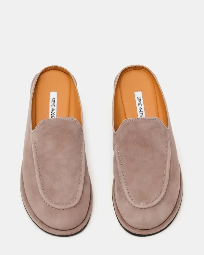 Harrington in pelle scamosciata color tortora