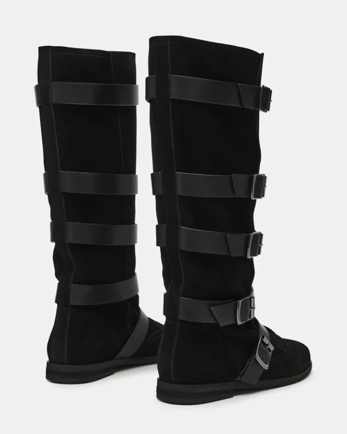 Indio in pelle scamosciata nera