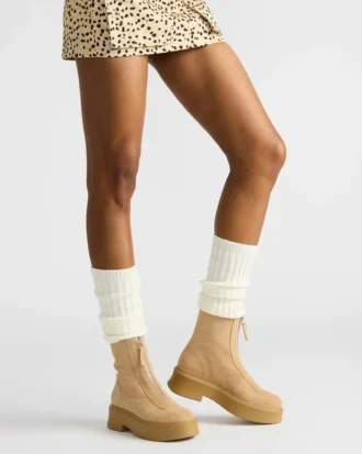 Jones in pelle scamosciata marrone chiaro