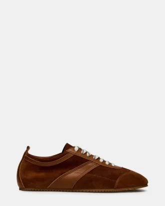 Juna in pelle scamosciata color cognac