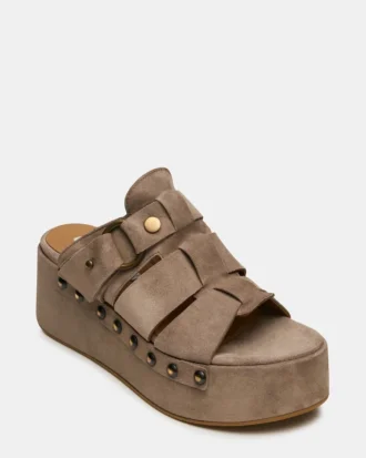 Jynx in pelle scamosciata color tortora