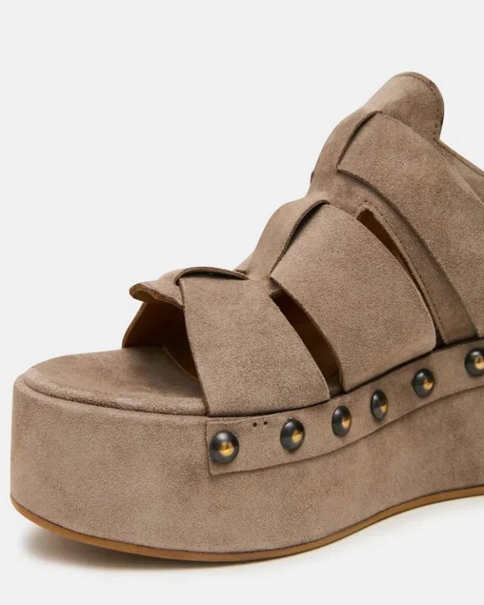 Jynx in pelle scamosciata color tortora