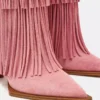 Kinzee Fringe in pelle scamosciata rosa