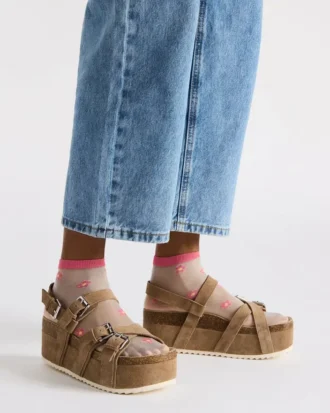 Kiwi in pelle scamosciata color tortora