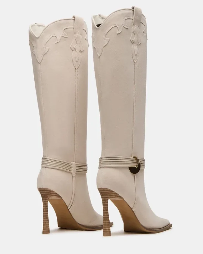 Kyndall in pelle scamosciata color osso