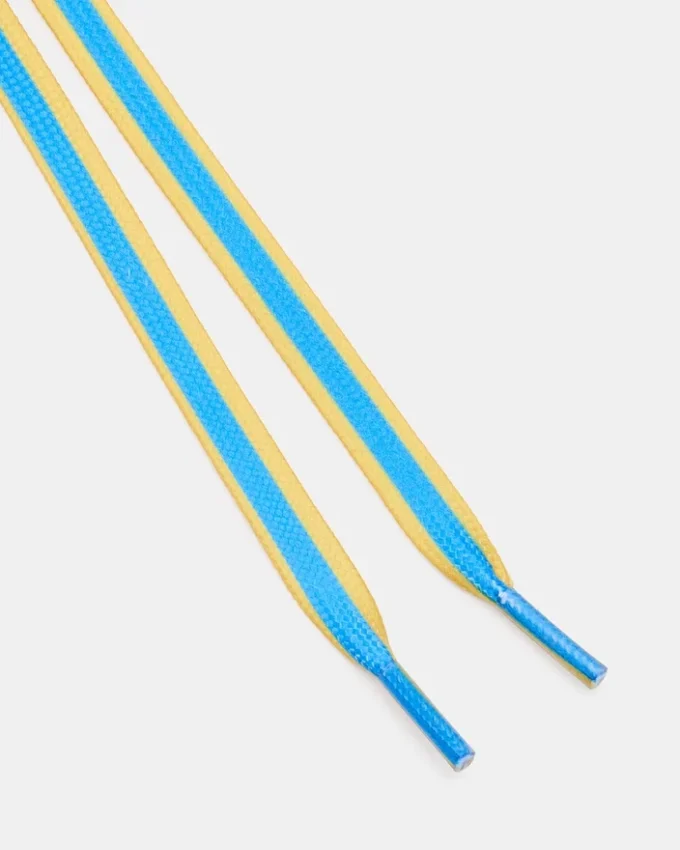 Lacci per scarpe e ciondoli blu/giallo