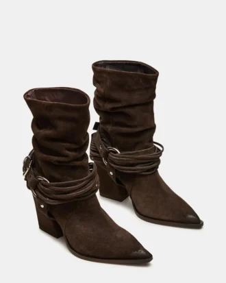 Lauper in pelle scamosciata color tortora scuro