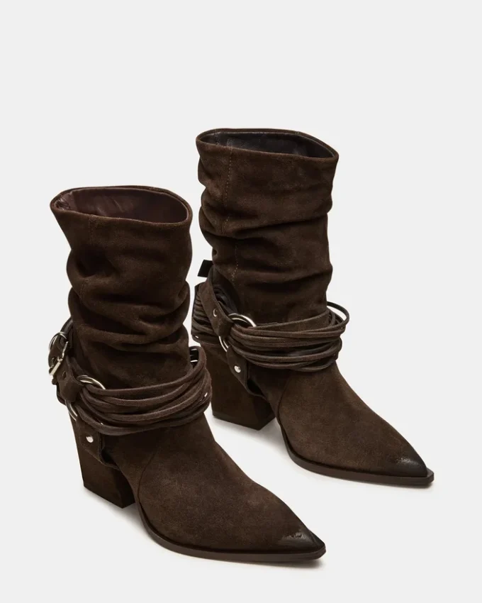 Lauper in pelle scamosciata color tortora scuro