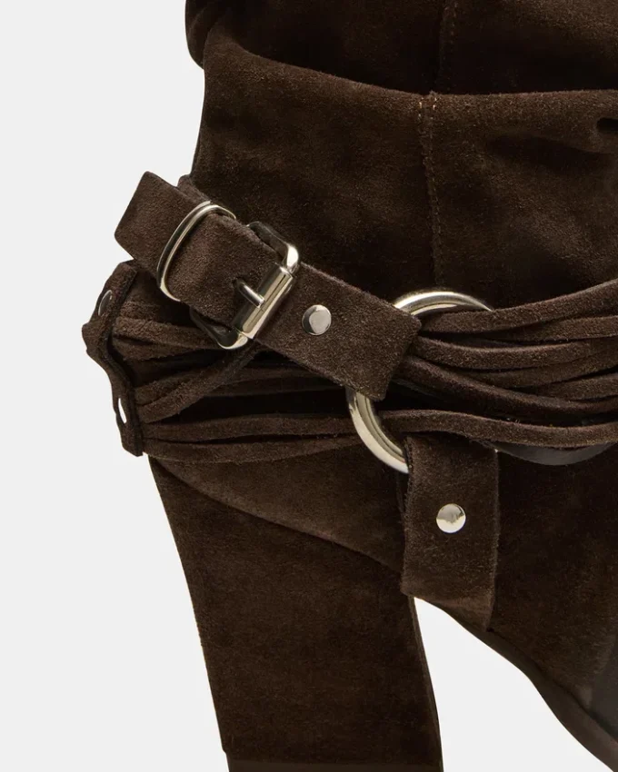 Lauper in pelle scamosciata color tortora scuro