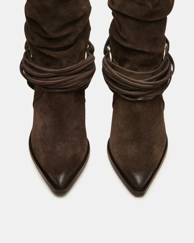 Lauper in pelle scamosciata color tortora scuro