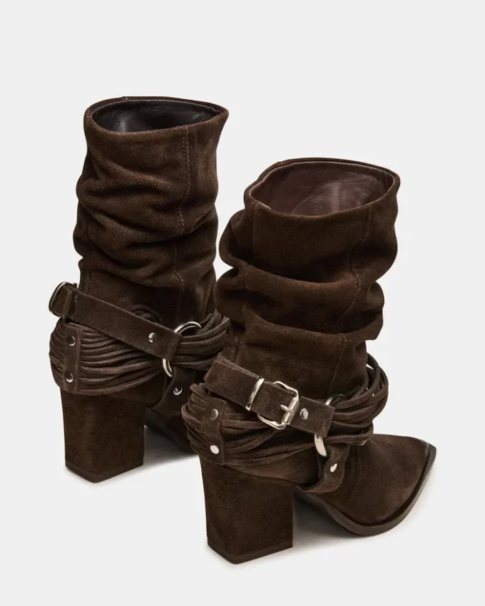 Lauper in pelle scamosciata color tortora scuro