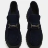 Leon in pelle scamosciata blu navy