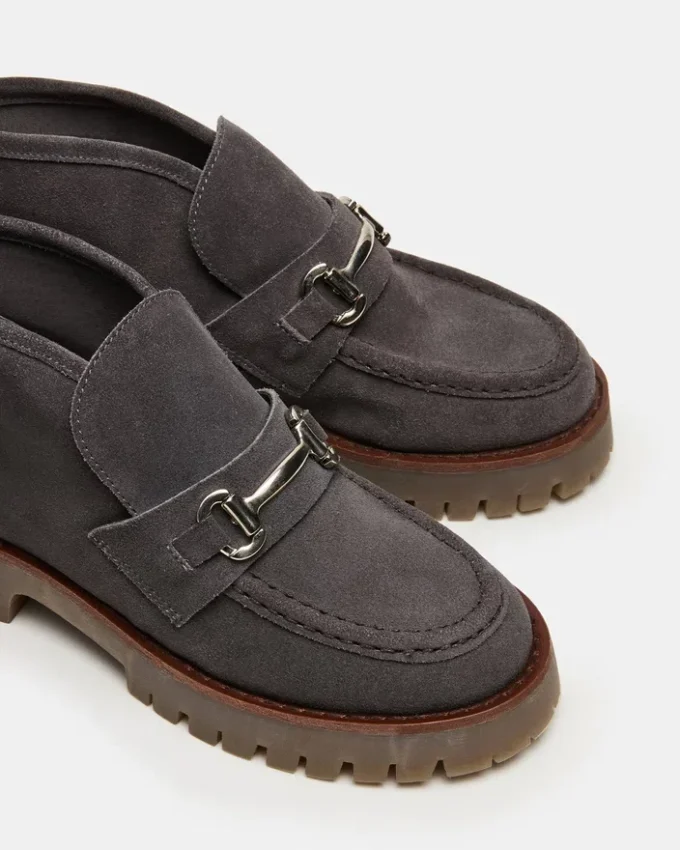 Leon in pelle scamosciata grigia