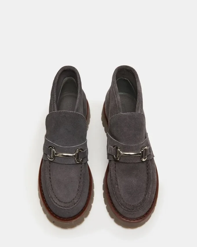 Leon in pelle scamosciata grigia