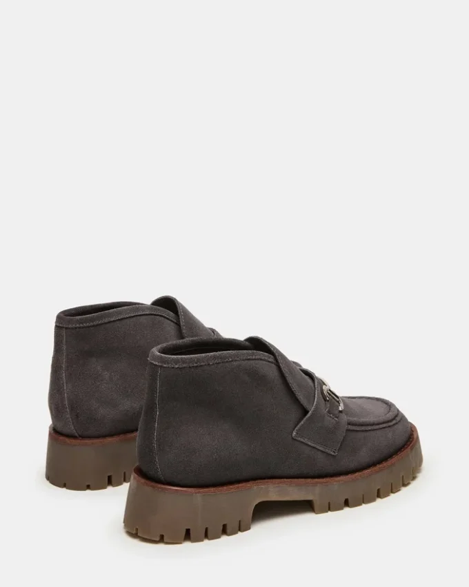 Leon in pelle scamosciata grigia