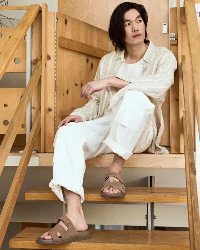 Maiven in pelle scamosciata color tortora