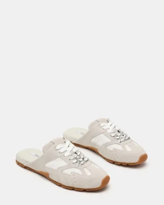 Mule Aziel in pelle scamosciata bianca