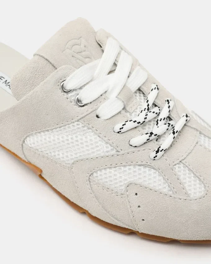 Mule Aziel in pelle scamosciata bianca