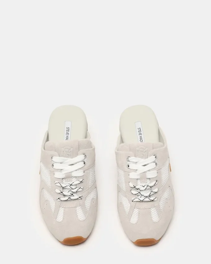 Mule Aziel in pelle scamosciata bianca