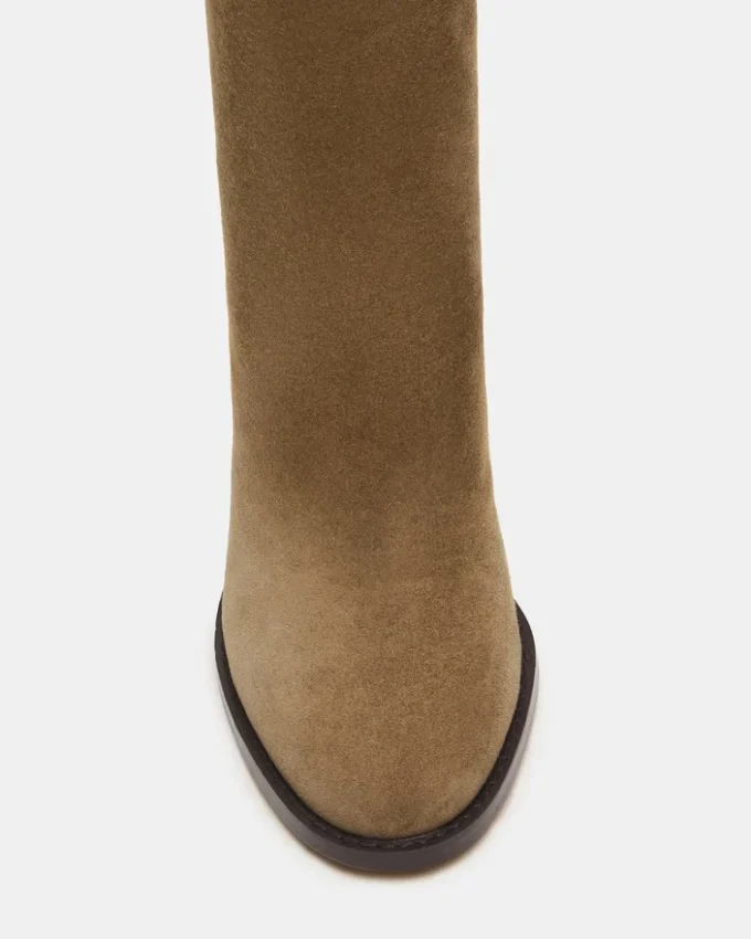 Obsession in pelle scamosciata color tortora