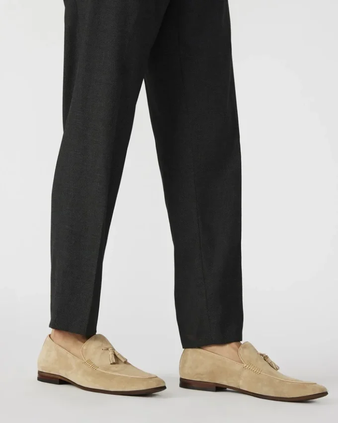 Ondre in pelle scamosciata color sabbia