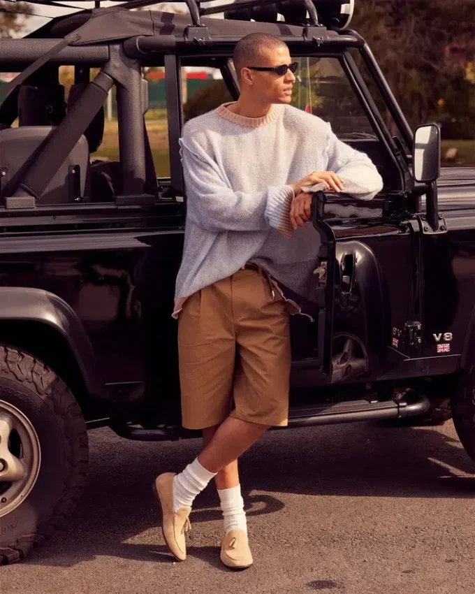 Ondre in pelle scamosciata color sabbia