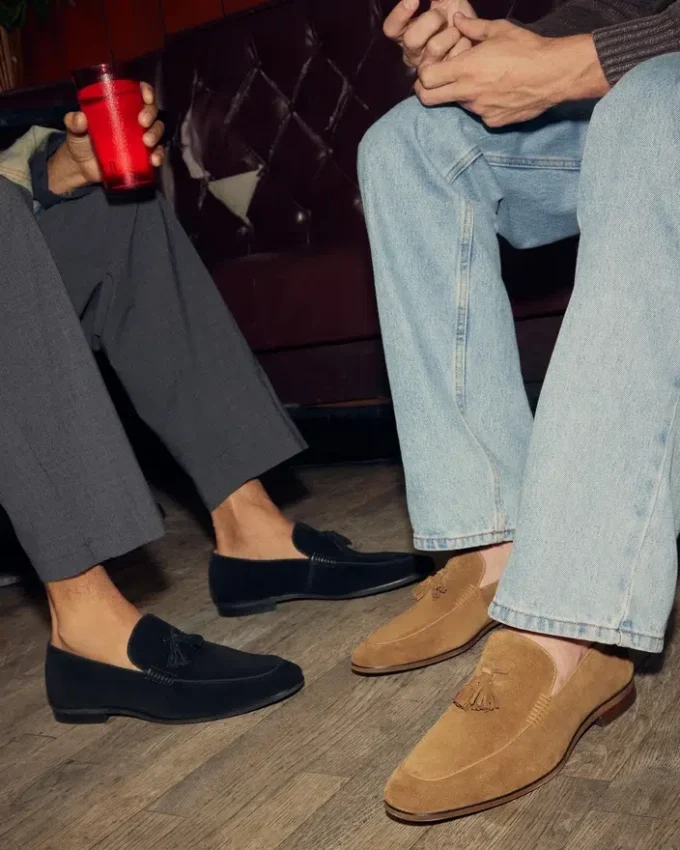 Ondre in pelle scamosciata marrone chiaro