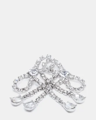 Orecchini a fiocco con strass argento