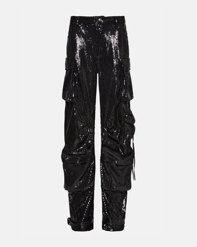 Pantaloni Duo Sequin neri