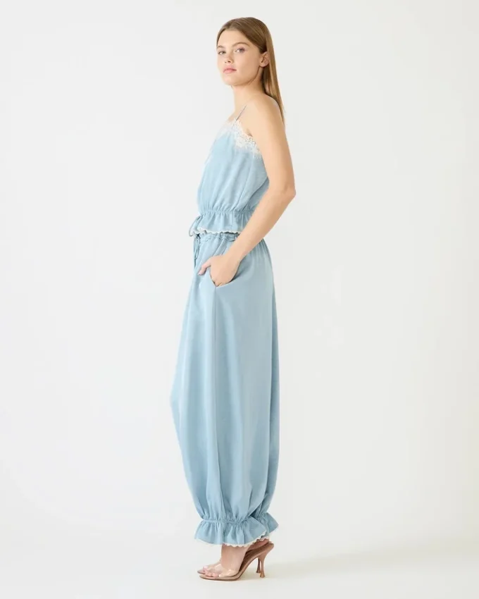 Pantaloni Roan blu polveroso