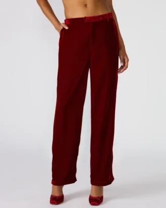 Pantaloni Tonia in velluto rosso