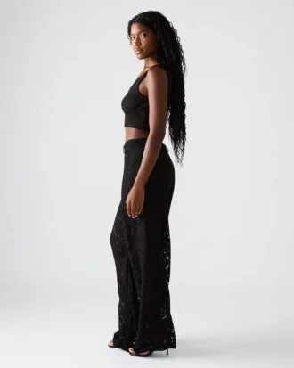 Pantaloni Tre Lace neri