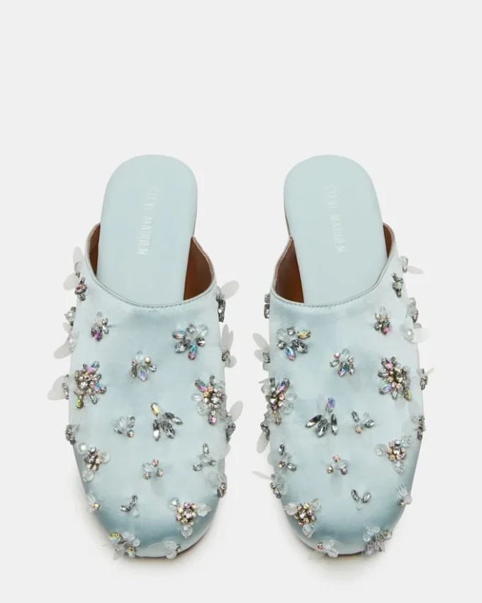 Pearson blu satinato con strass