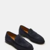Pelle scamosciata blu navy Huckle