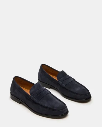 Pelle scamosciata blu navy Huckle