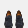 Pelle scamosciata blu navy Huckle