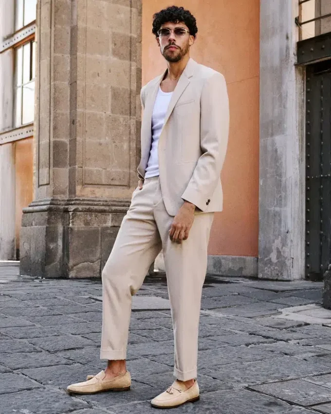 Pelle scamosciata Logan color tortora