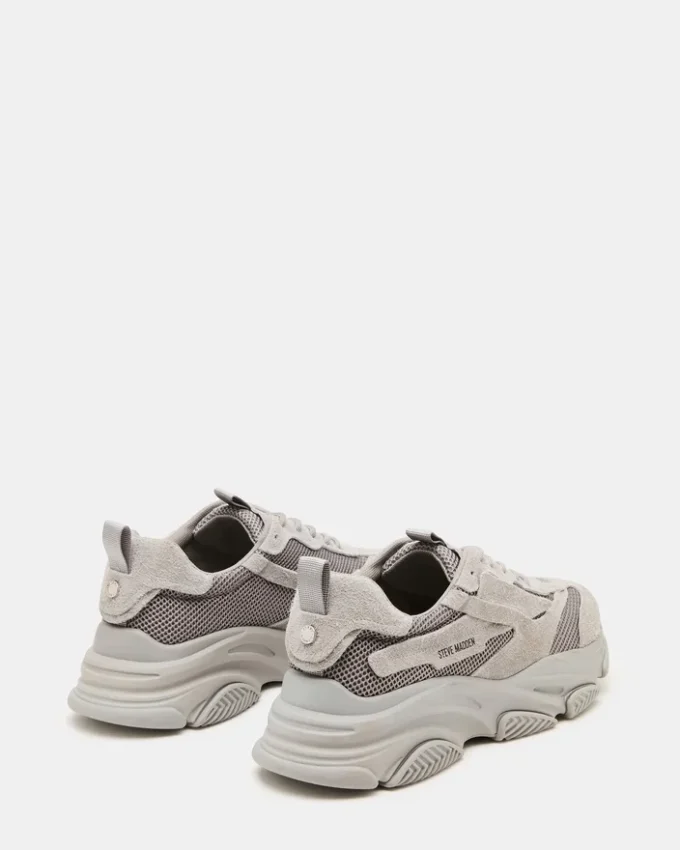 Possess in pelle scamosciata grigia