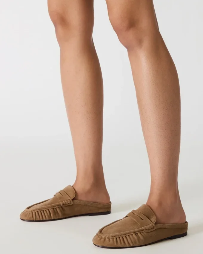 Rafe in pelle scamosciata color tortora