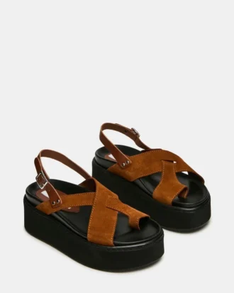 Rory in pelle scamosciata color castagna