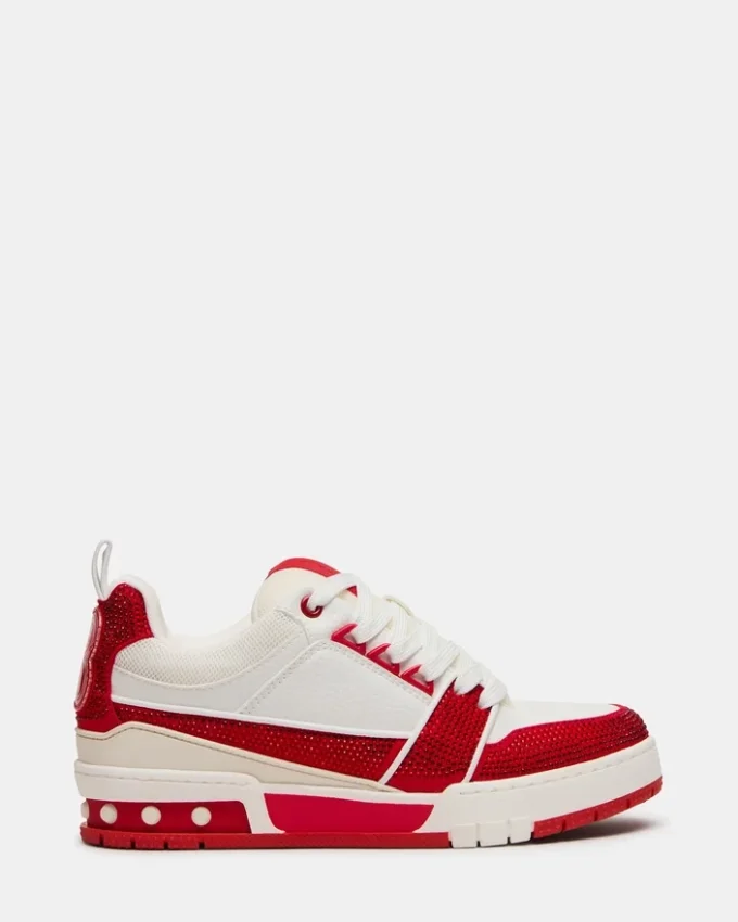 Rosso Skater/Bianco con strass