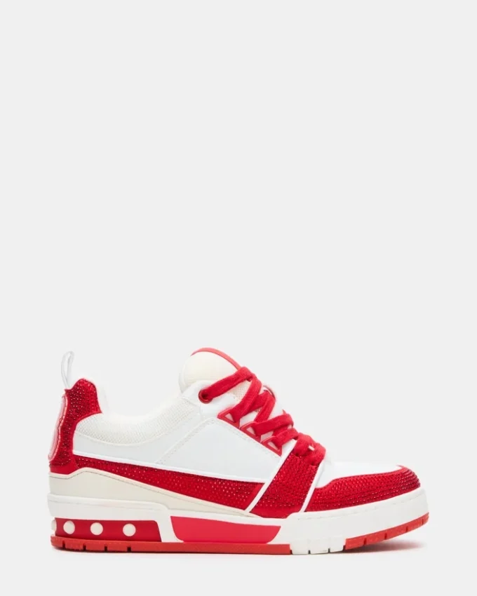 Rosso Skater/Bianco con strass